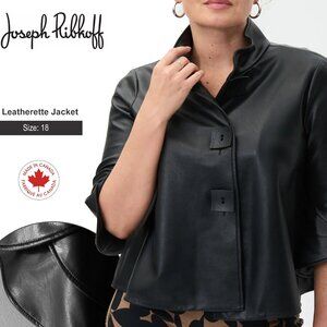 Joseph Ribkoff Black Leatherette Jacket